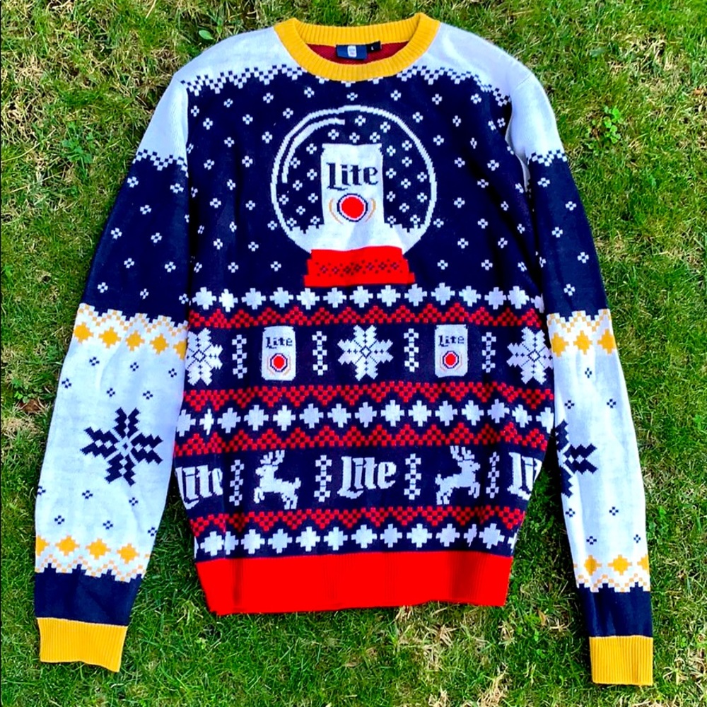 Miller Lite Ugly Christmas Sweater Men’s Size L